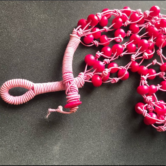 Pink Beaded Multi Strand Necklace - Picture 2 of 2